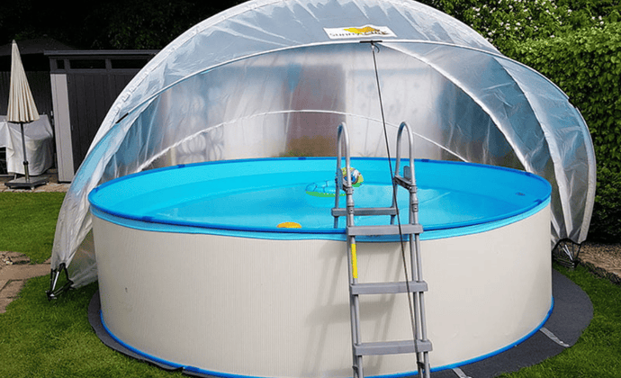 Probeer een Sunnytent voor uw bovengrondse zwembad