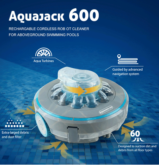 Rechargeable cordless swimming pool robot cleaner for Aboveground Pools - 15 to 40 m³ - Aquajack 600 - Accessories - iopool